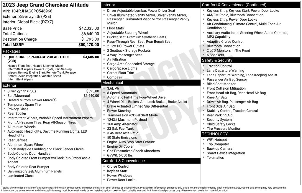 jeep grand cherokee 2023 1C4RJHAG0PC546966 image jeep grand cherokee 2023 1C4RJHAG0PC546966 image